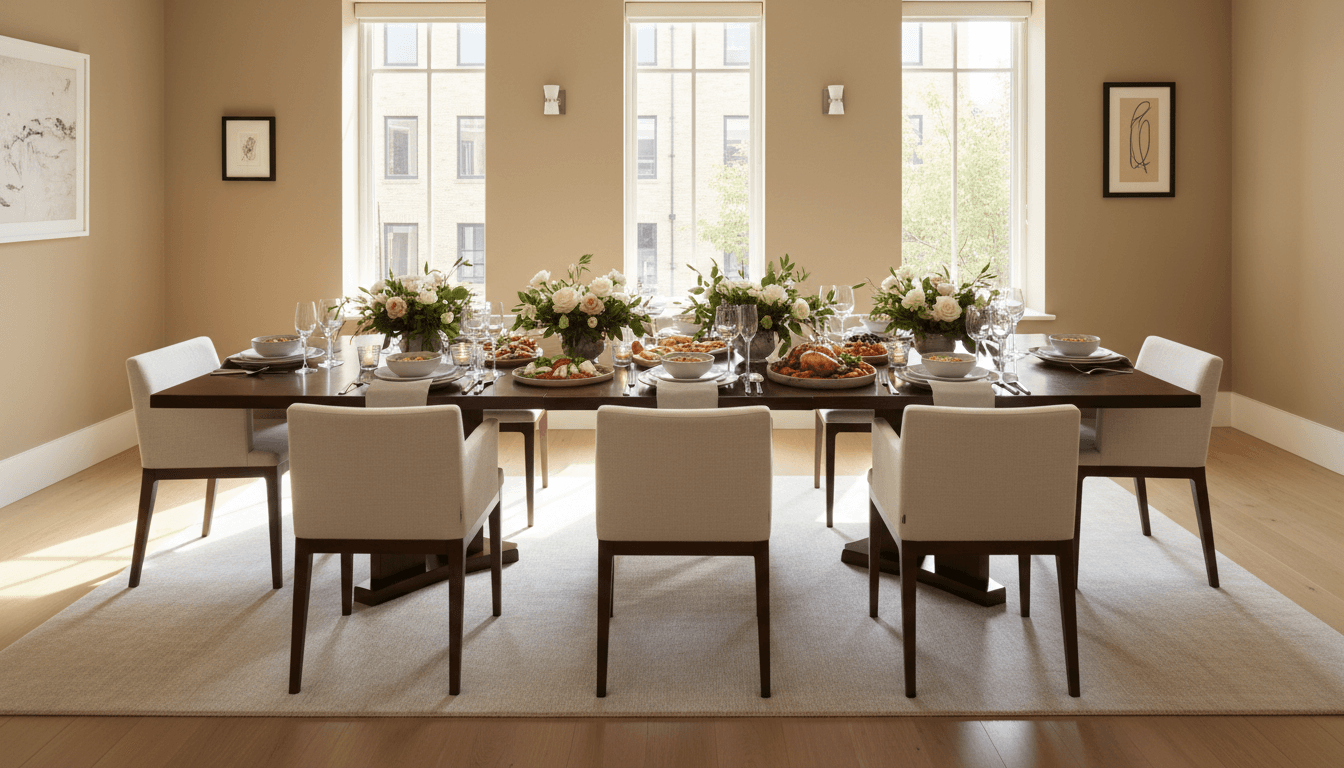 Multi-course dinner table in a private home